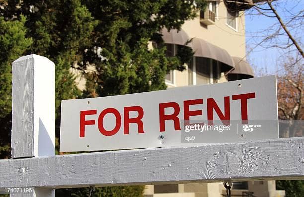 A For rent sign